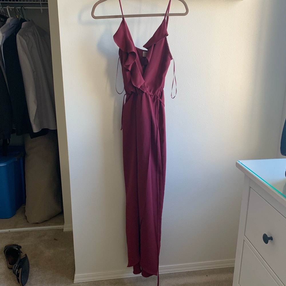 Burgundy midi dress